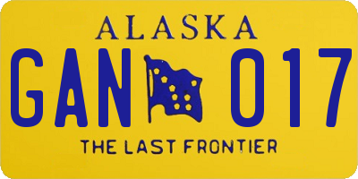 AK license plate GAN017