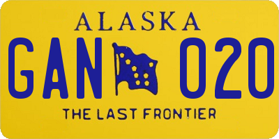 AK license plate GAN020