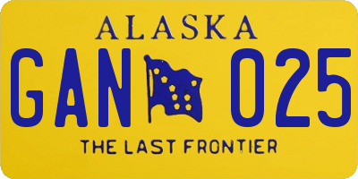 AK license plate GAN025