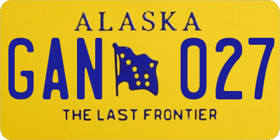 AK license plate GAN027