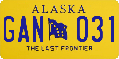 AK license plate GAN031