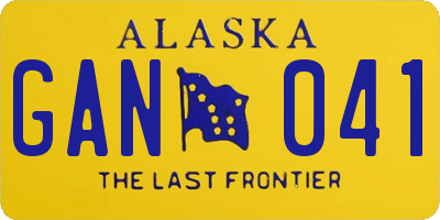 AK license plate GAN041