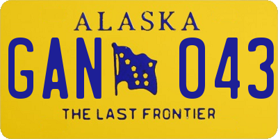 AK license plate GAN043