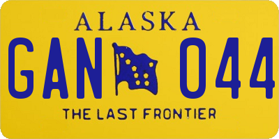 AK license plate GAN044
