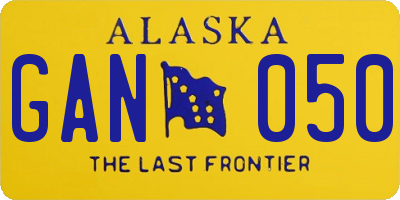 AK license plate GAN050