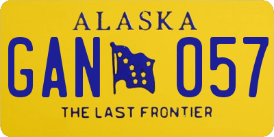 AK license plate GAN057