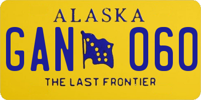 AK license plate GAN060
