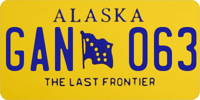AK license plate GAN063
