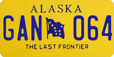 AK license plate GAN064