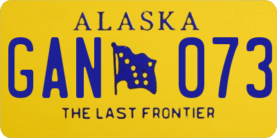 AK license plate GAN073