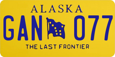 AK license plate GAN077