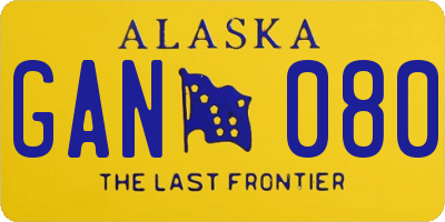 AK license plate GAN080