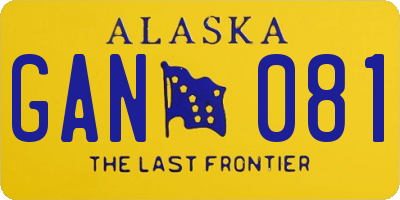 AK license plate GAN081