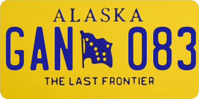 AK license plate GAN083