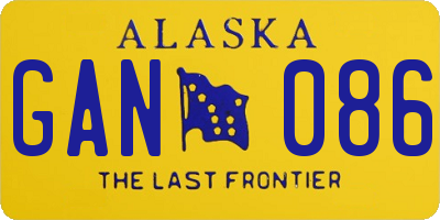 AK license plate GAN086