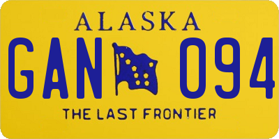 AK license plate GAN094