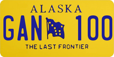 AK license plate GAN100