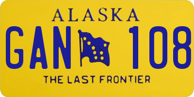AK license plate GAN108