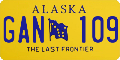 AK license plate GAN109