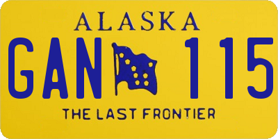 AK license plate GAN115