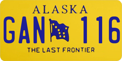 AK license plate GAN116