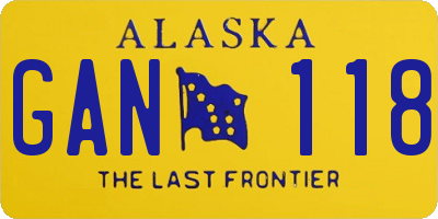 AK license plate GAN118
