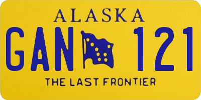 AK license plate GAN121