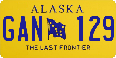 AK license plate GAN129