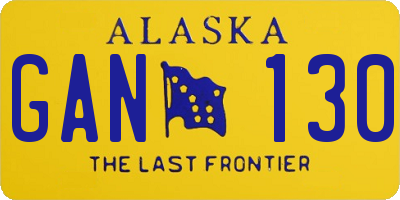 AK license plate GAN130