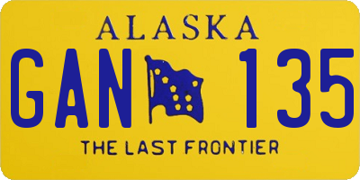 AK license plate GAN135