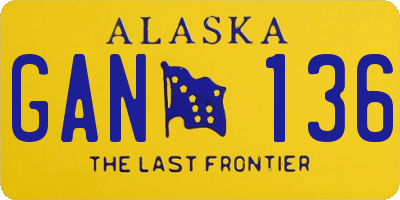 AK license plate GAN136