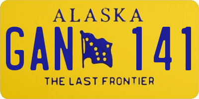 AK license plate GAN141