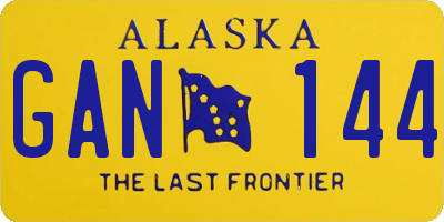 AK license plate GAN144