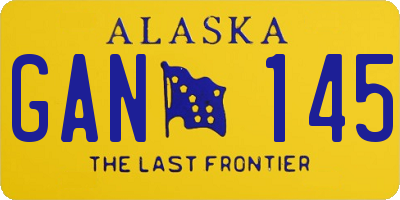 AK license plate GAN145