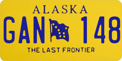 AK license plate GAN148