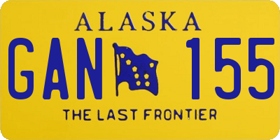 AK license plate GAN155