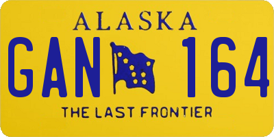 AK license plate GAN164