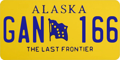 AK license plate GAN166