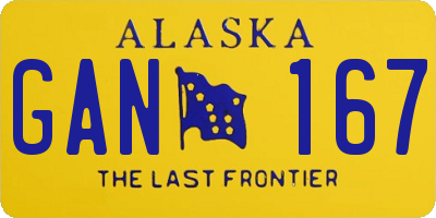 AK license plate GAN167