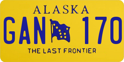 AK license plate GAN170