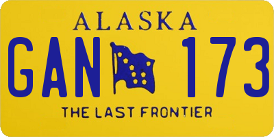 AK license plate GAN173