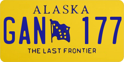 AK license plate GAN177