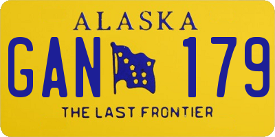 AK license plate GAN179