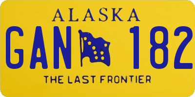 AK license plate GAN182