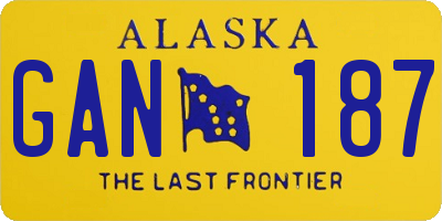 AK license plate GAN187