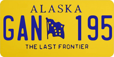 AK license plate GAN195