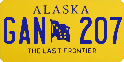 AK license plate GAN207