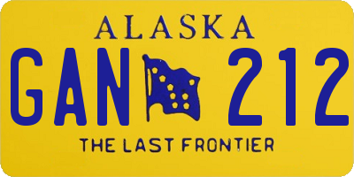 AK license plate GAN212