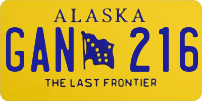 AK license plate GAN216
