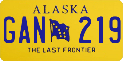 AK license plate GAN219